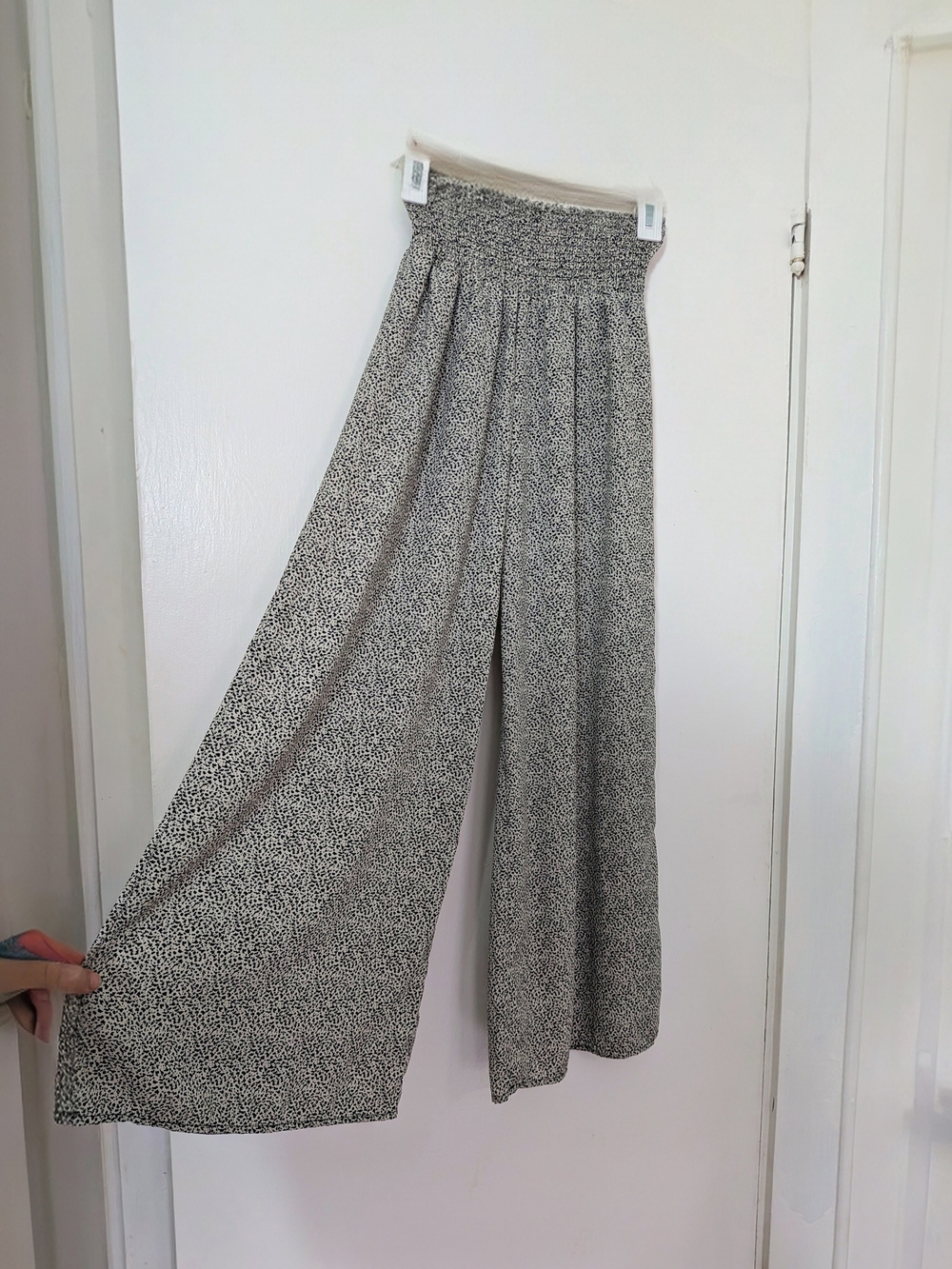 Sienna Sky Black & Cream White Wide Leg Printed Pants